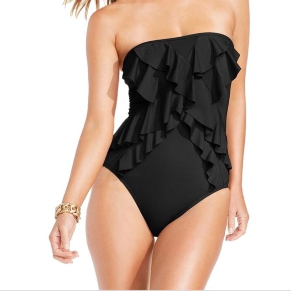 MICHAEL Michael Kors Other - Michael Kors ruffle-front bandeau one-piece